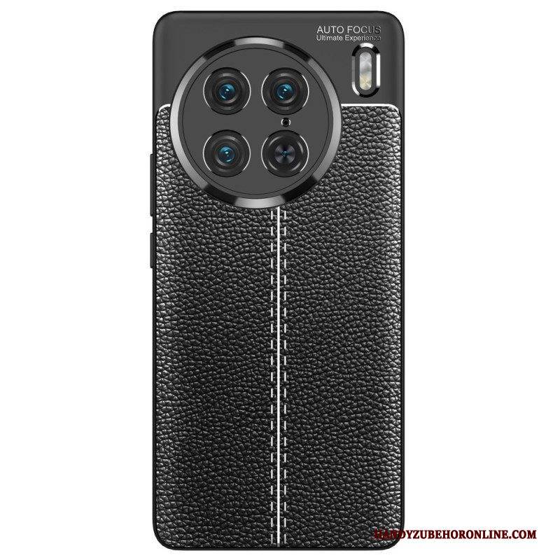 Handyhülle Für Vivo X90 Pro Doppellinien-litschi-ledereffekt
