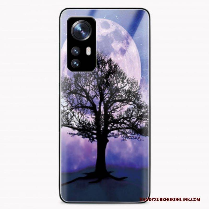 Handyhülle Für Xiaomi 12 / 12X Baum Und Mond Aus Gehärtetem Glas
