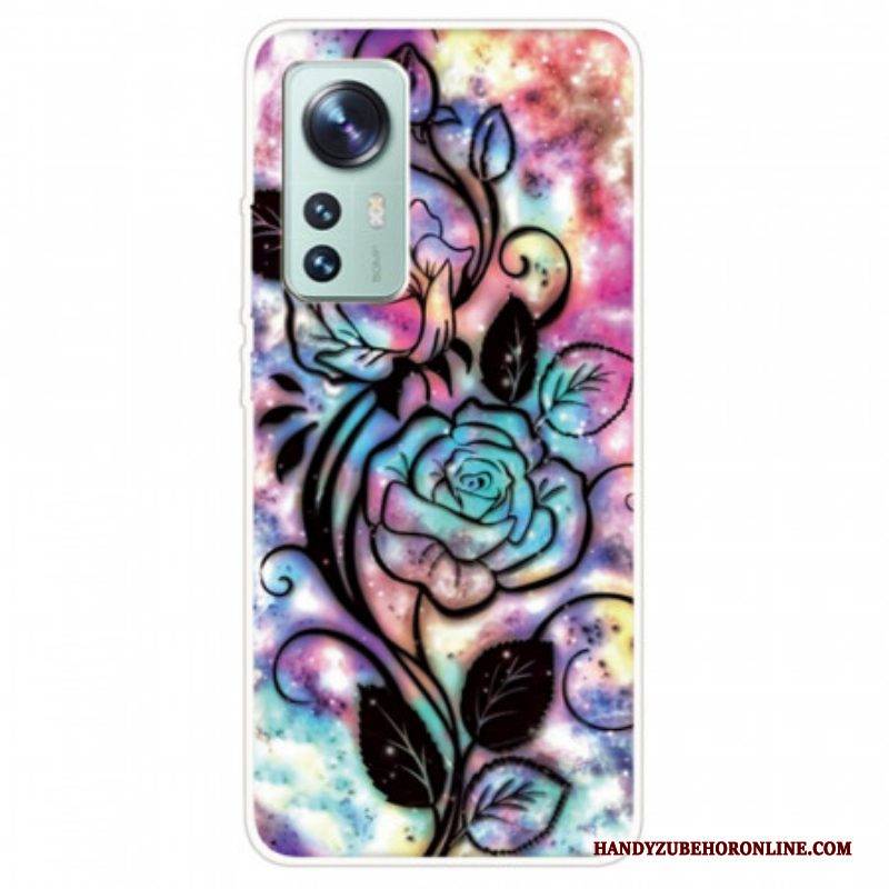 Handyhülle Für Xiaomi 12 Pro Grafisches Blumensilikon