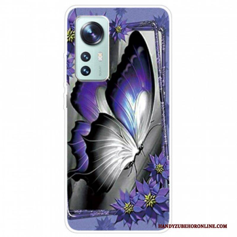 Handyhülle Für Xiaomi 12 Pro Lila Schmetterlingssilikon