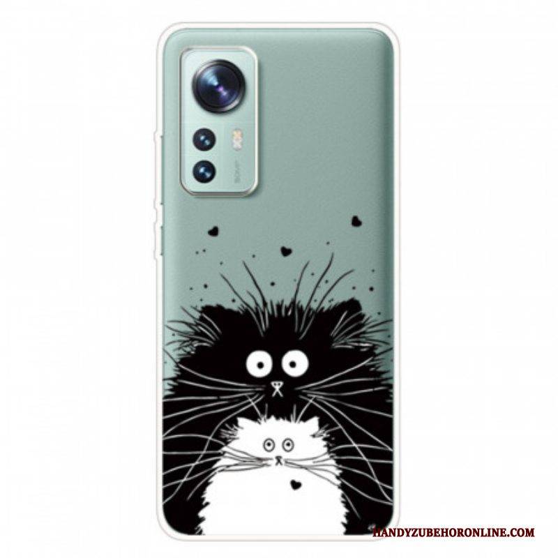 Handyhülle Für Xiaomi 12 Pro Schwarze Und Weiße Katzen Aus Silikon