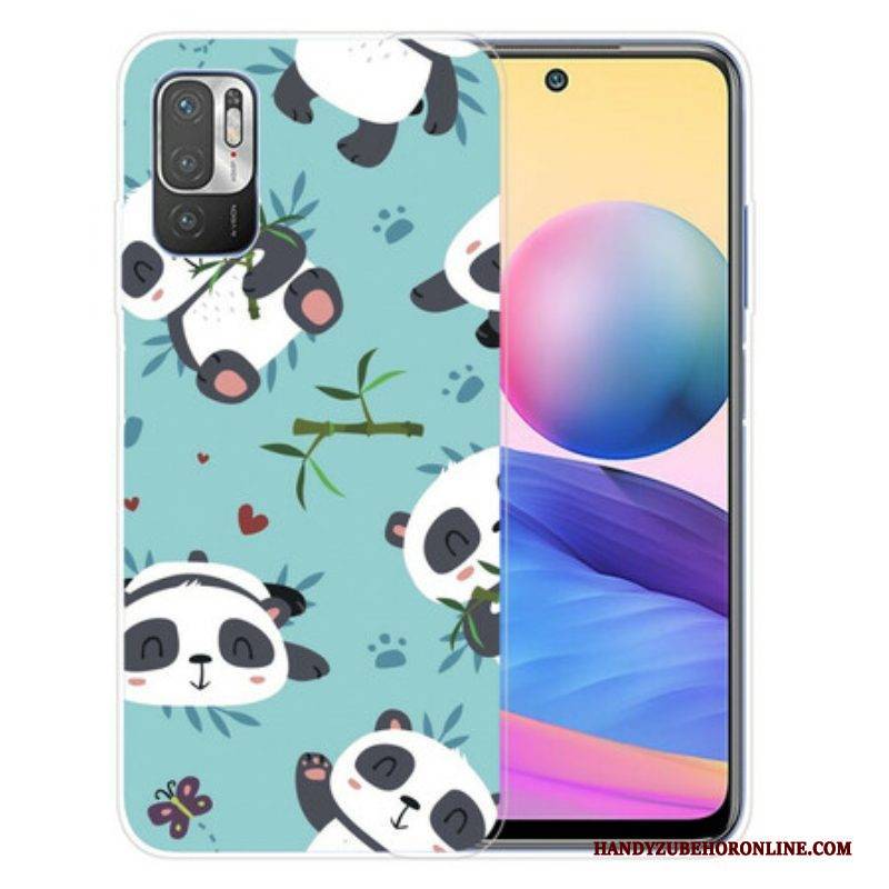 Handyhülle Für Xiaomi Redmi Note 10 5G Ein Haufen Pandas
