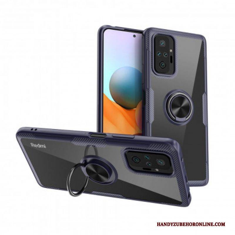 Handyhülle Für Xiaomi Redmi Note 10 Pro Kohlefaser-metallring