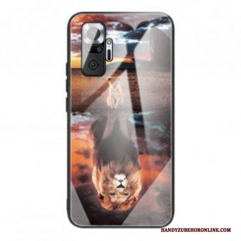 Handyhülle Für Xiaomi Redmi Note 10 Pro Löwenjunges Traum Gehärtetes Glas