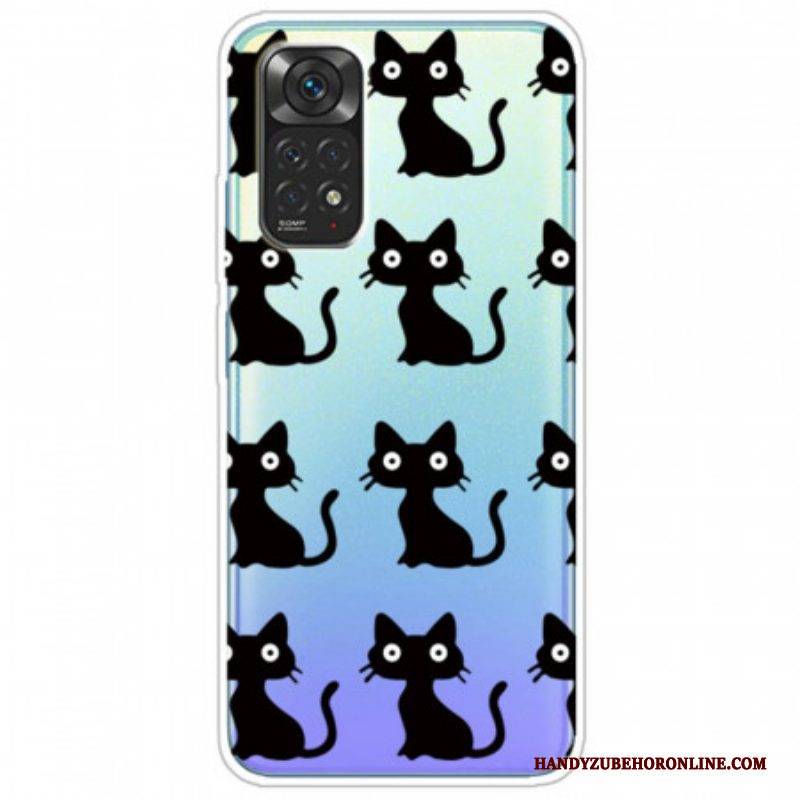 Handyhülle Für Xiaomi Redmi Note 11 / 11S Mehrere Schwarze Katzen