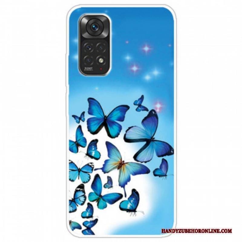 Handyhülle Für Xiaomi Redmi Note 11 Pro / 11 Pro 5G Blaue Schmetterlinge