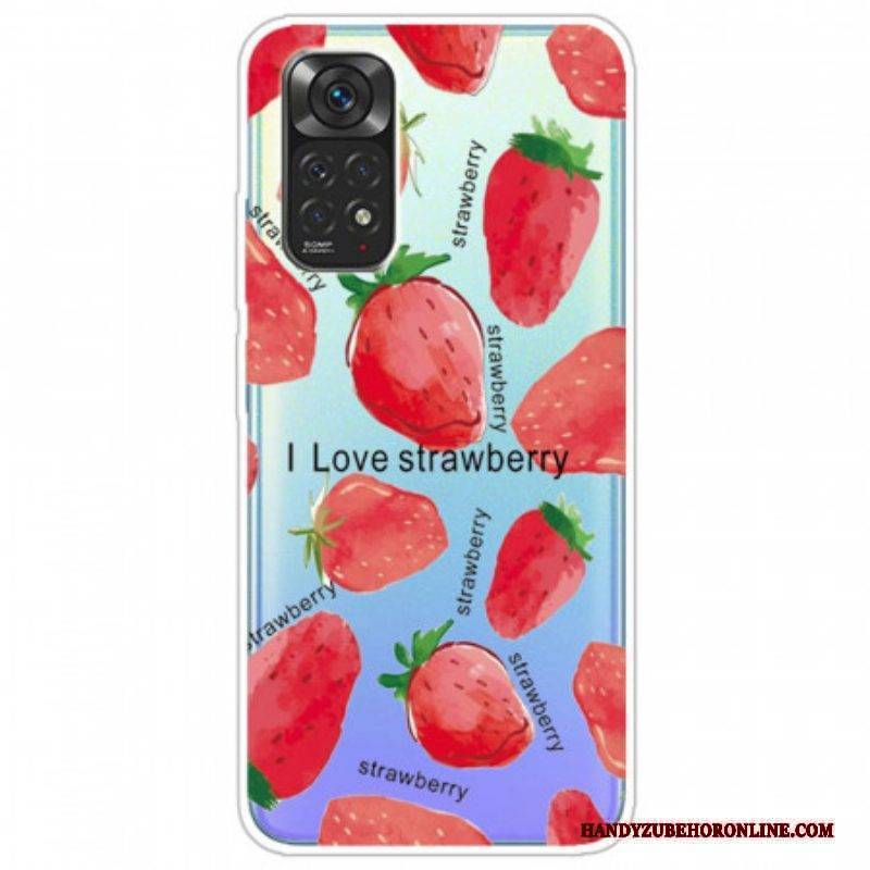Handyhülle Für Xiaomi Redmi Note 11 Pro / 11 Pro 5G Erdbeeren / Ich Liebe Erdbeeren