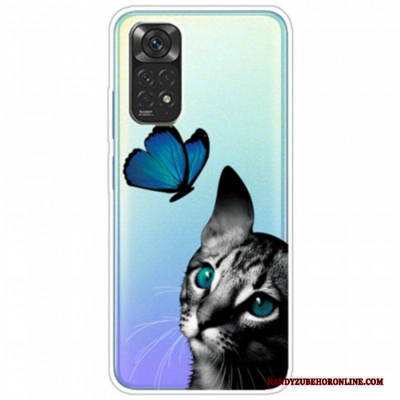 Handyhülle Für Xiaomi Redmi Note 11 Pro / 11 Pro 5G Katze Und Schmetterling