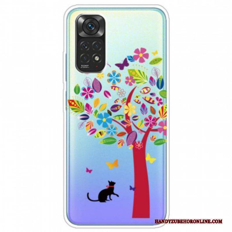 Handyhülle Für Xiaomi Redmi Note 11 Pro / 11 Pro 5G Katze Unter Dem Bunten Baum