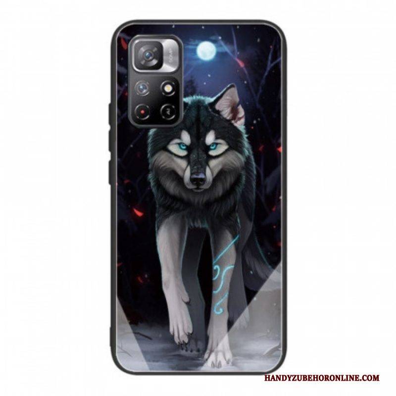 Handyhülle Für Xiaomi Redmi Note 11 Pro Plus 5G Wolf-gehärtetes Glas