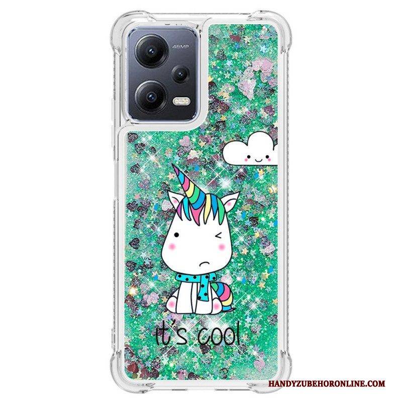 Handyhülle Für Xiaomi Redmi Note 12 5G Glitzer-einhörner