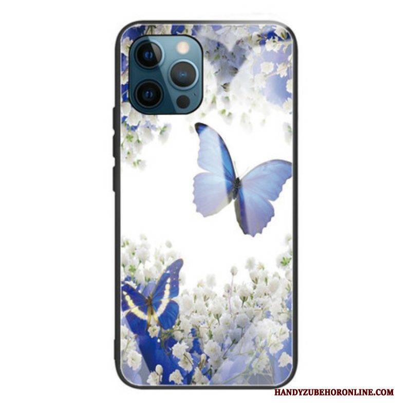 Handyhülle Für iPhone 13 Pro Gehärtetes Glas Im Schmetterlings-design