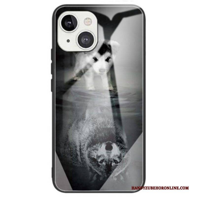 Handyhülle Für iPhone 14 Puppy Dream Gehärtetes Glas