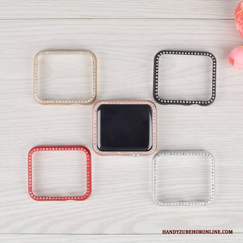 Hülle Apple Watch Series 5 Metall Grenze Dünne, Case Apple Watch Series 5 Strasssteinen Anti-sturz Schwarz
