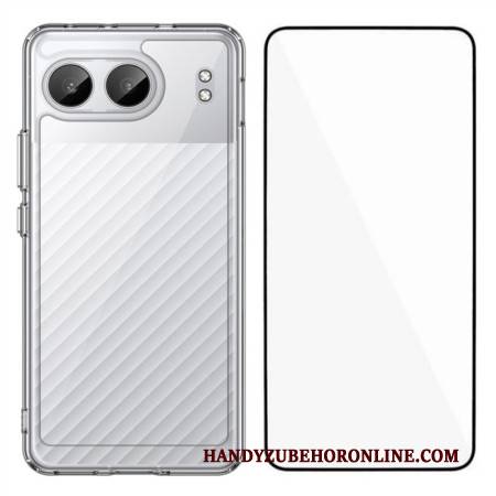 Hülle Für Oneplus Nord 4 Transparent Mit Displayschutzfolie Aus Gehärtetem Glas