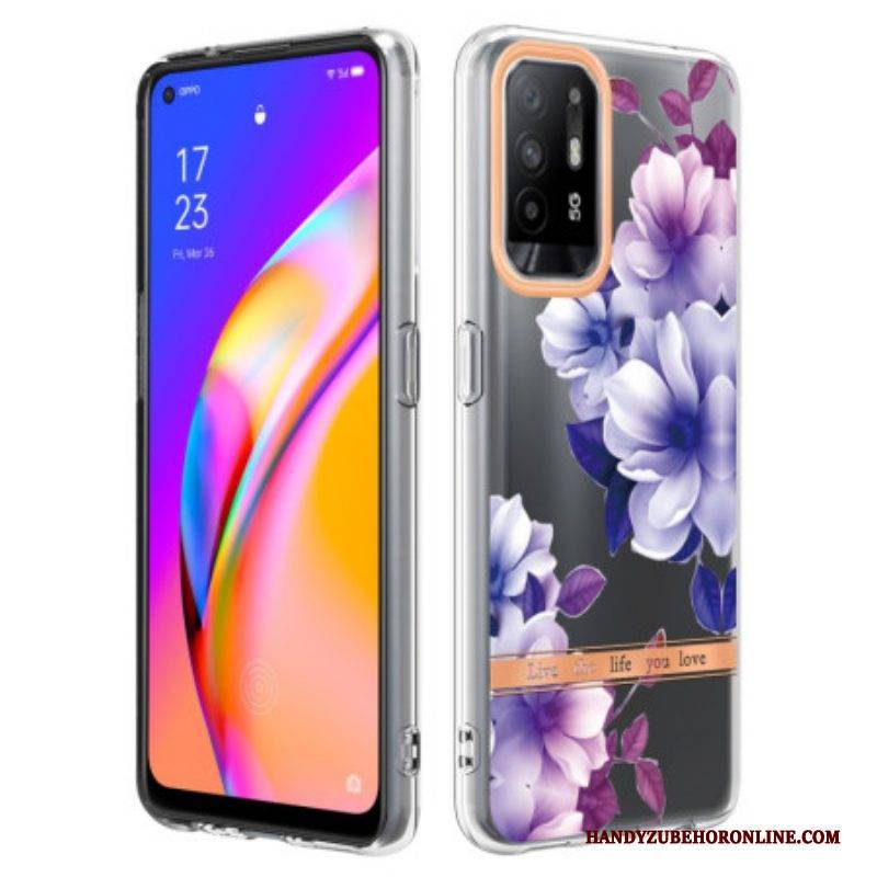 Hülle Für Oppo A94 5G Violette Blumen