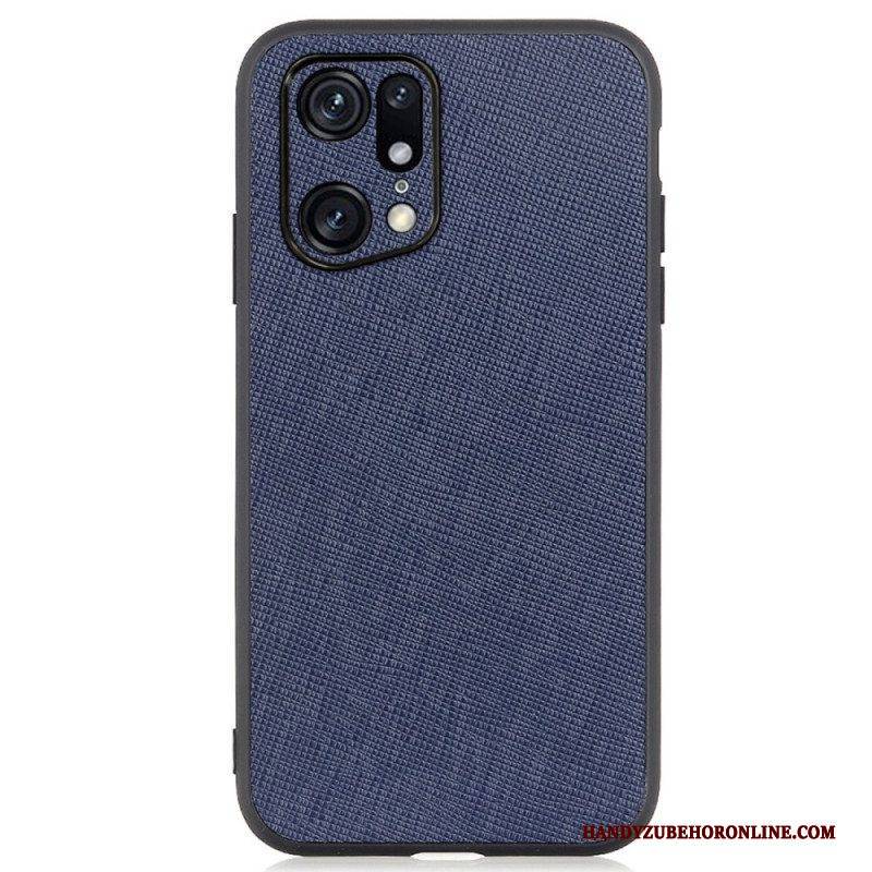 Hülle Für Oppo Find X5 Pro Echtes Strukturiertes Leder