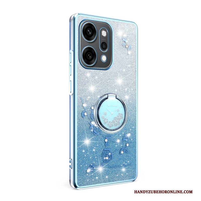 Hülle Für Oppo Reno 14 5g Blumen Und Strasssteine Mit Ringhalter