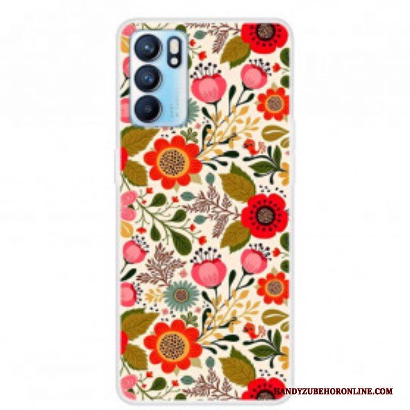 Hülle Für Oppo Reno 6 5G Blumenteppich