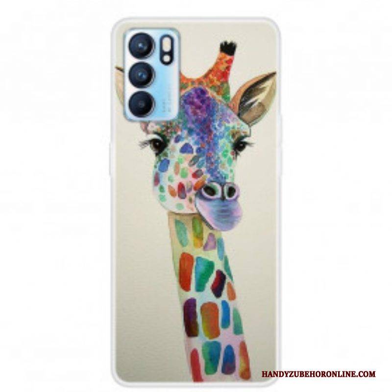 Hülle Für Oppo Reno 6 5G Bunte Giraffe