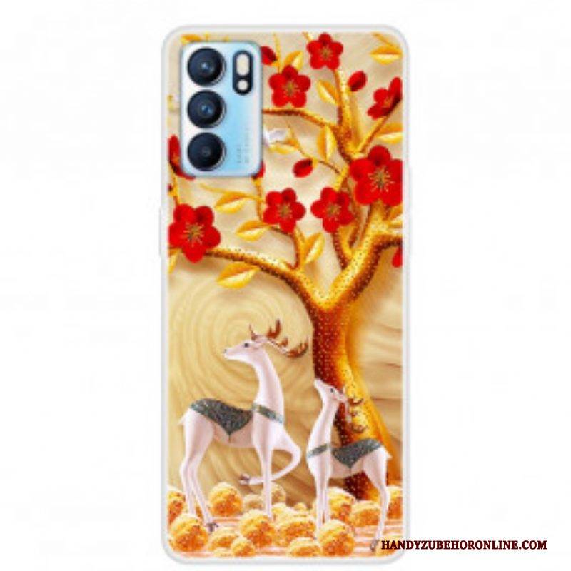 Hülle Für Oppo Reno 6 5G Goldener Baum