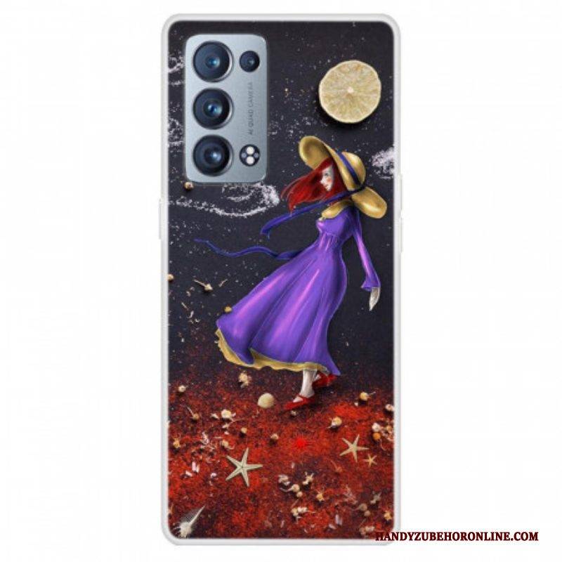 Hülle Für Oppo Reno 6 Pro 5G Frau Am Meer