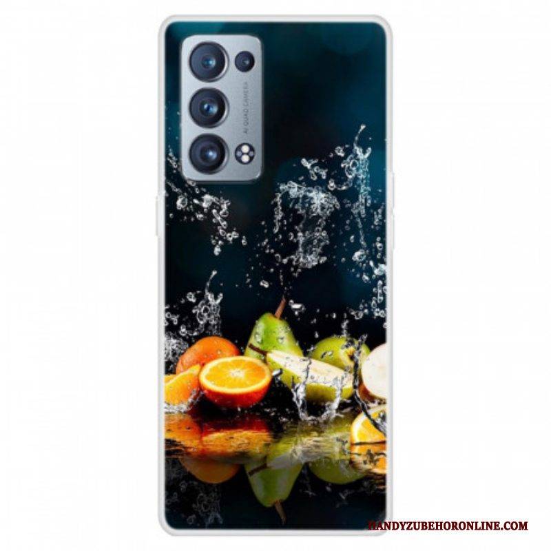 Hülle Für Oppo Reno 6 Pro 5G Trompe L'oeil-früchte Und Wasser