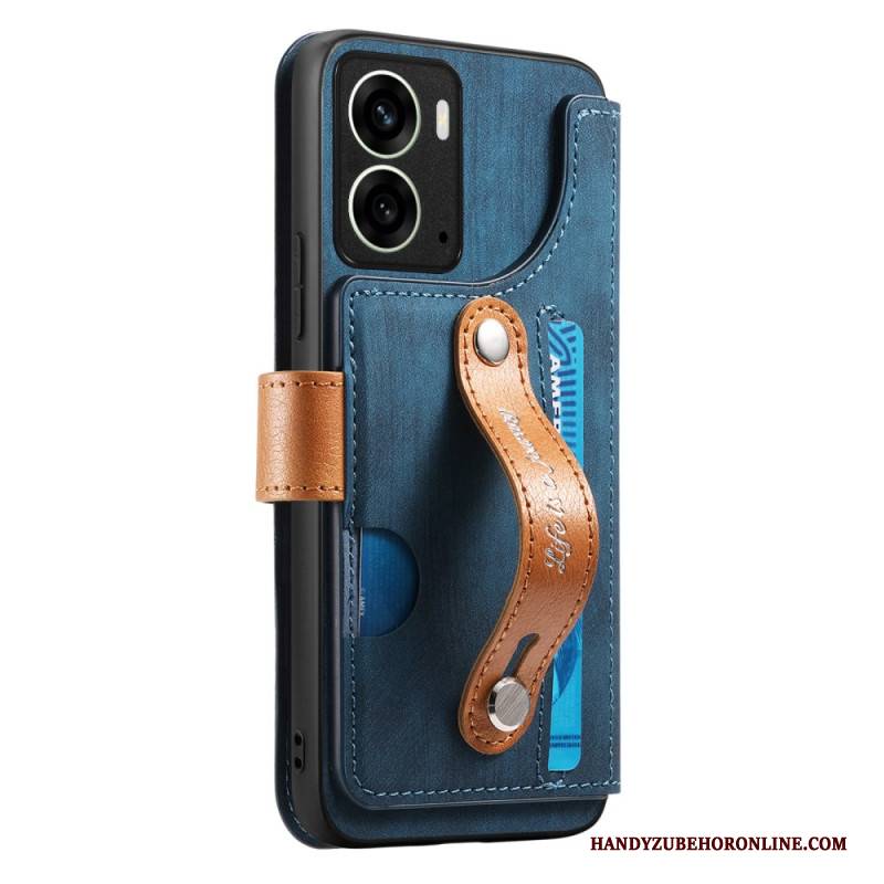 Hülle Für Realme 14 5g Retro Mit Tragegurt Und Stativ