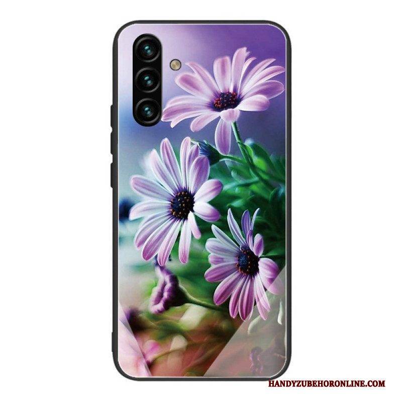 Hülle Für Samsung Galaxy A13 5G / A04s Blumen Aus Gehärtetem Glas