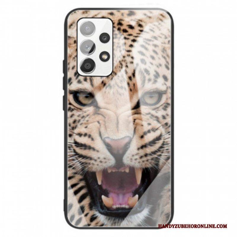 Hülle Für Samsung Galaxy A13 Gehärtetes Leopardenglas