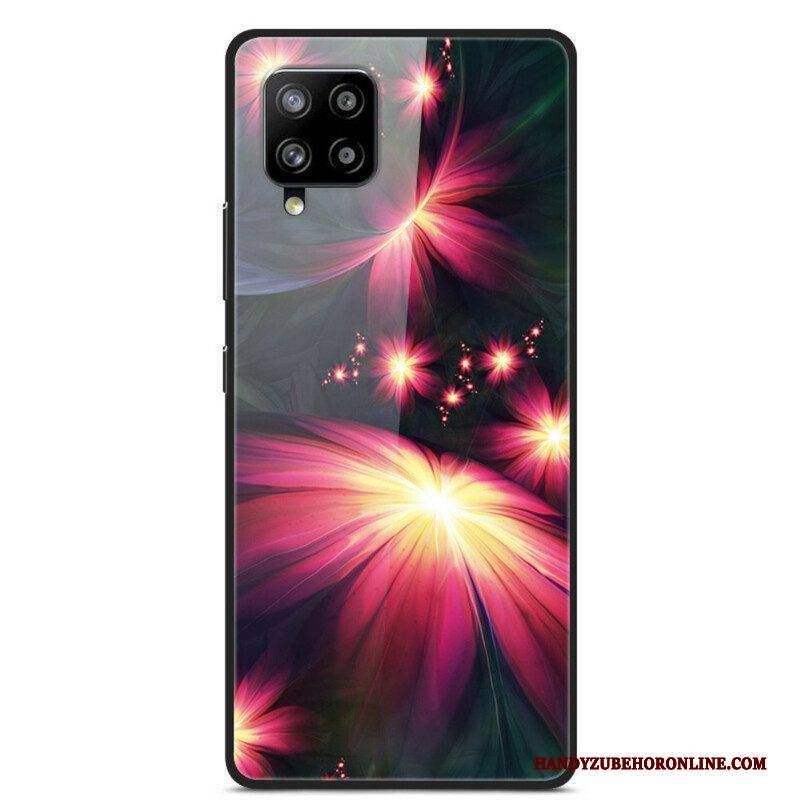 Hülle Für Samsung Galaxy A42 5G Fancy Flowers Gehärtetes Glas