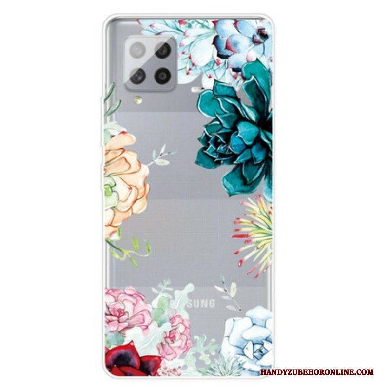 Hülle Für Samsung Galaxy A42 5G Nahtlose Aquarellblumen