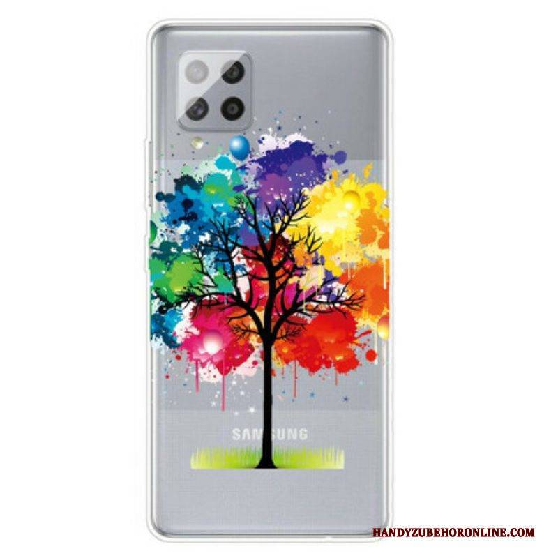 Hülle Für Samsung Galaxy A42 5G Nahtloser Aquarellbaum