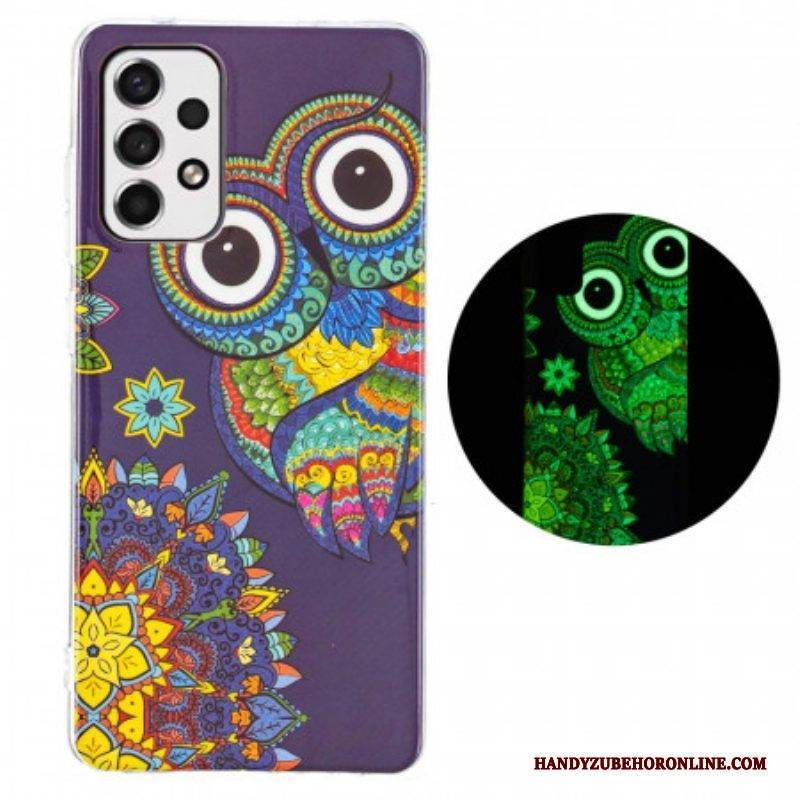 Hülle Für Samsung Galaxy A53 5G Fluoreszierendes Eulen-mandala