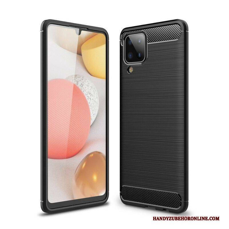 Hülle Für Samsung Galaxy M12 / A12 Gebürstete Kohlefaser