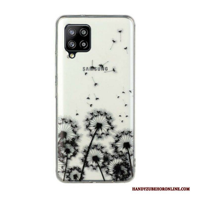 Hülle Für Samsung Galaxy M12 / A12 Nahtloser Schwarzer Löwenzahn