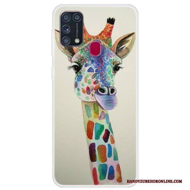 Hülle Für Samsung Galaxy M31 Bunte Giraffe