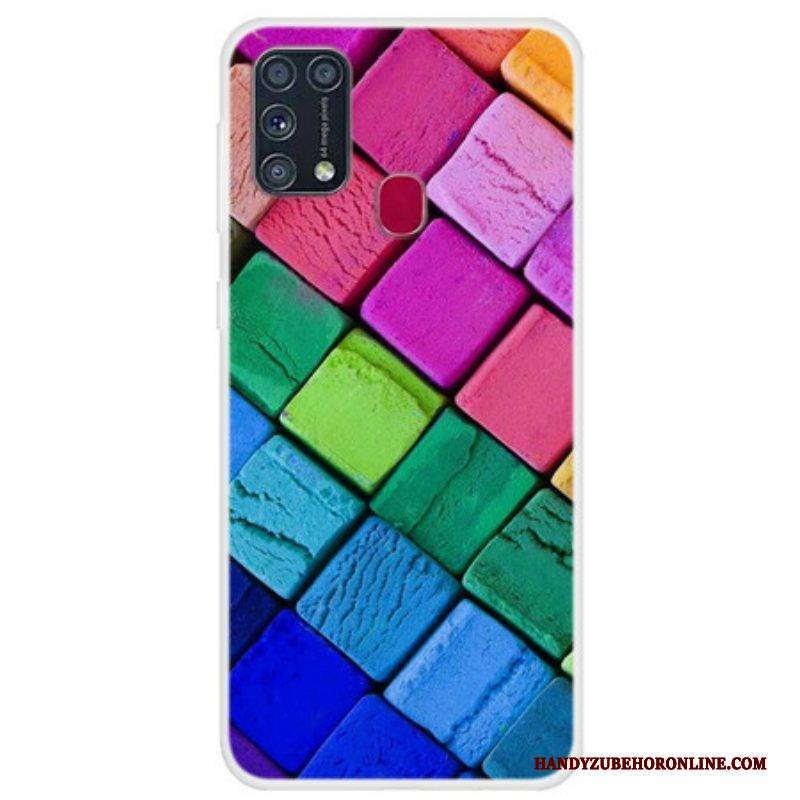 Hülle Für Samsung Galaxy M31 Farbige Würfel