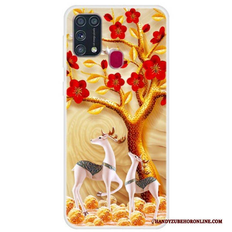 Hülle Für Samsung Galaxy M31 Goldener Baum