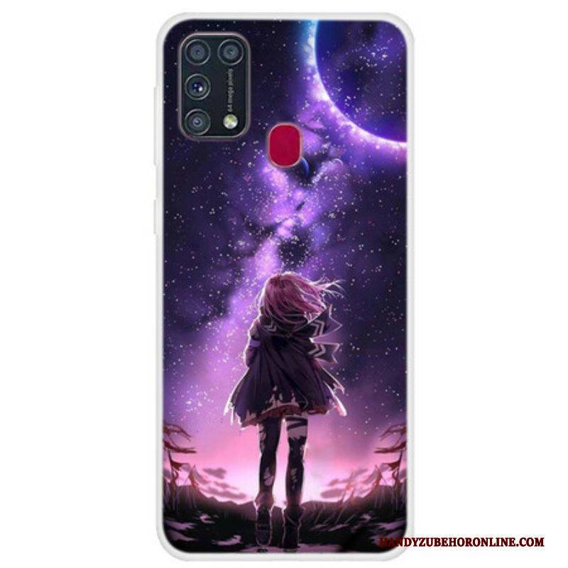 Hülle Für Samsung Galaxy M31 Magischer Vollmond