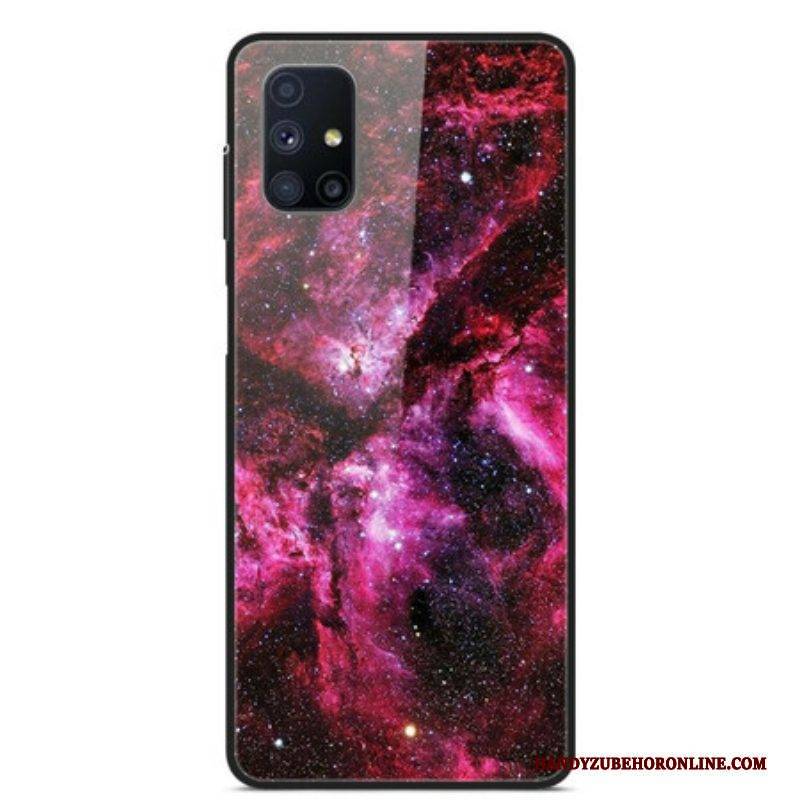 Hülle Für Samsung Galaxy M51 Rosa Gehärtetes Glas