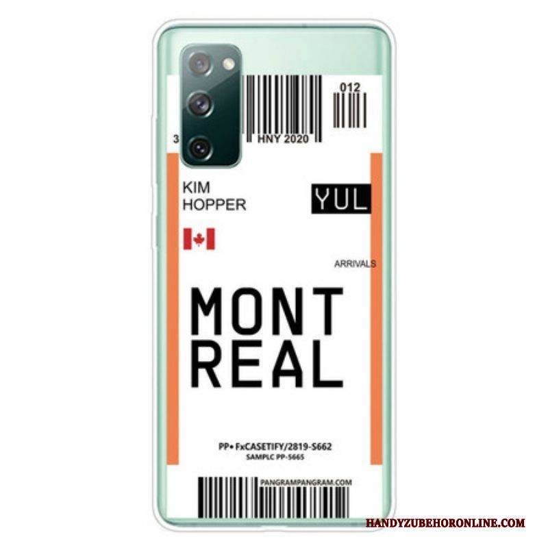 Hülle Für Samsung Galaxy S20 FE Bordkarte Nach Montreal