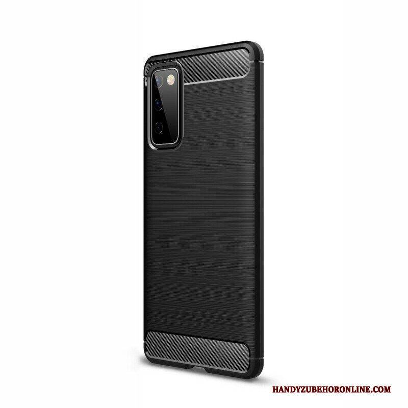 Hülle Für Samsung Galaxy S20 FE Gebürstete Kohlefaser