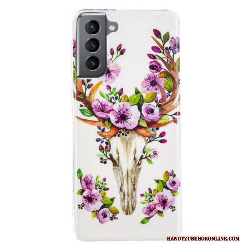 Hülle Für Samsung Galaxy S21 FE Fluoreszierender Blumenelch