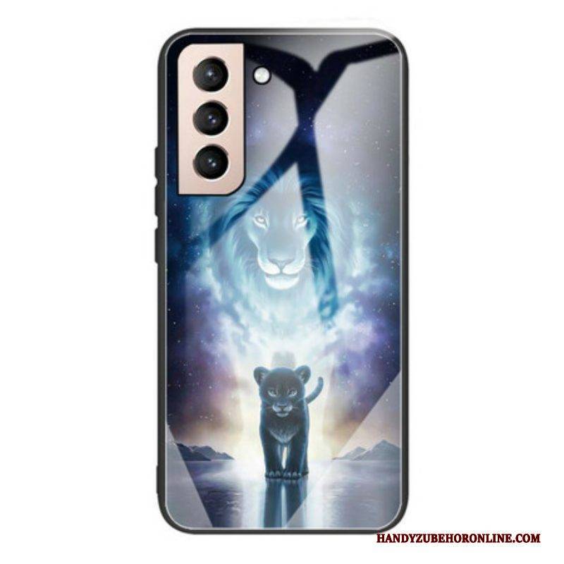 Hülle Für Samsung Galaxy S21 FE Löwenbaby Aus Gehärtetem Glas