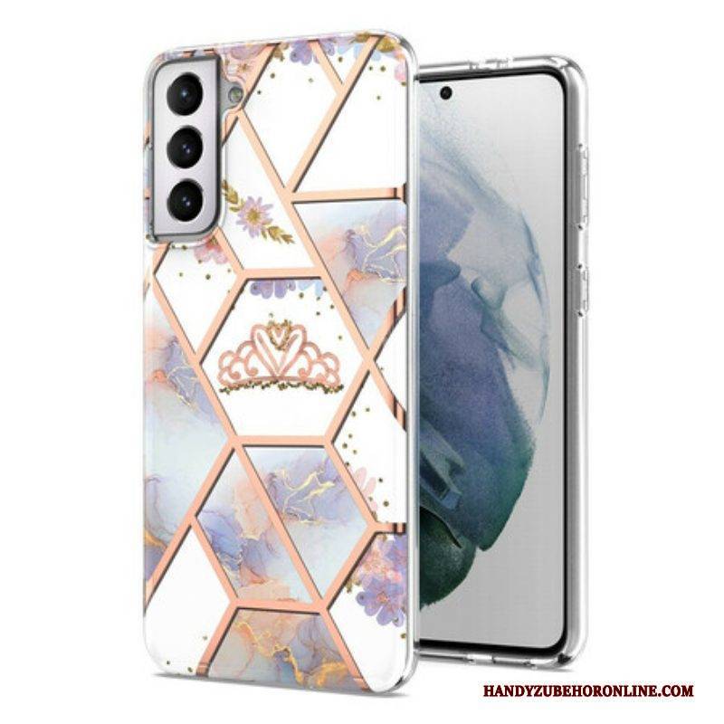 Hülle Für Samsung Galaxy S21 FE Marmorierte Krone