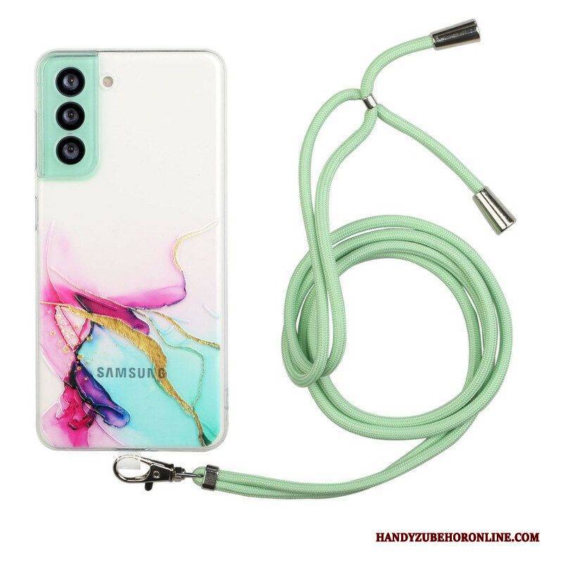 Hülle Für Samsung Galaxy S21 FE Mit Kordel Mit Marmorschnur