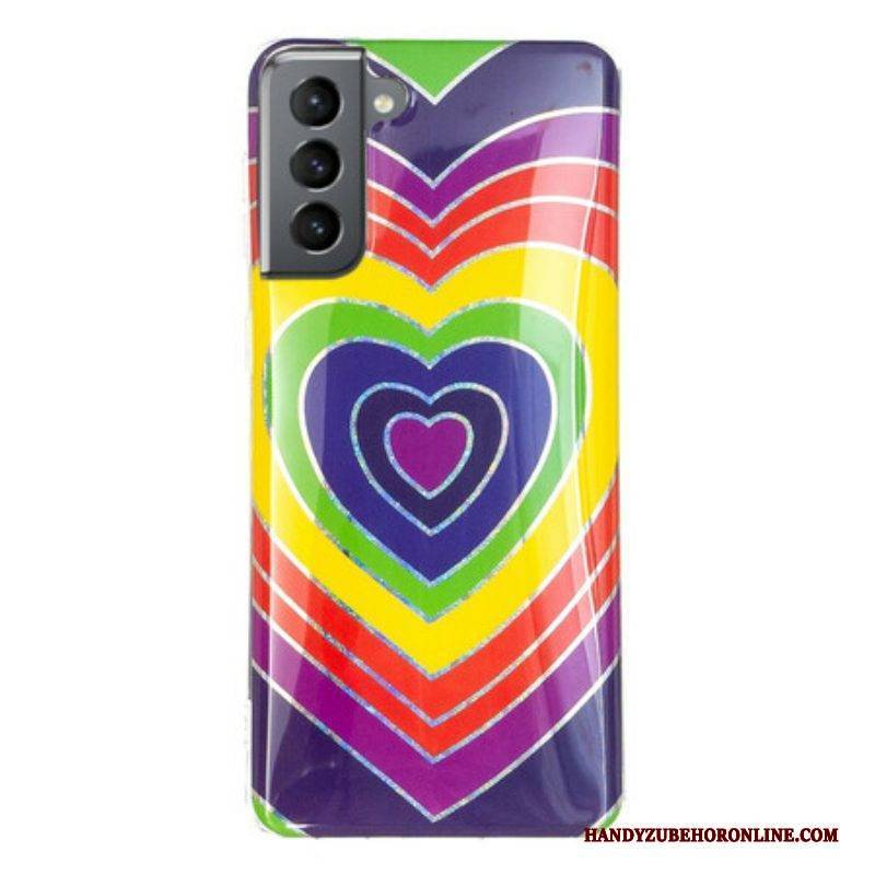 Hülle Für Samsung Galaxy S21 FE Psychedelisches Herz