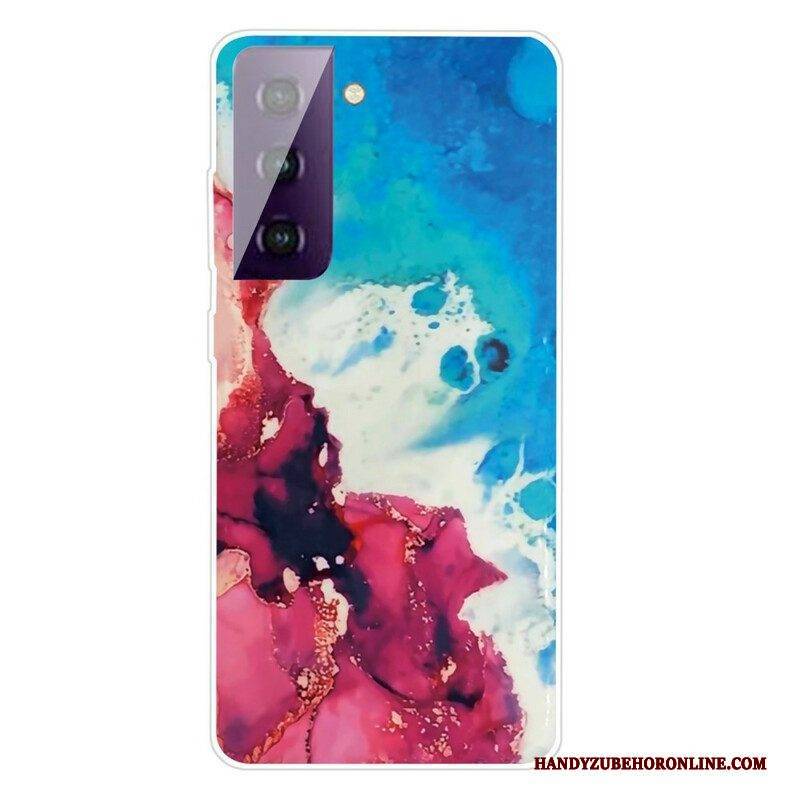 Hülle Für Samsung Galaxy S21 FE Variabler Geometrischer Marmor
