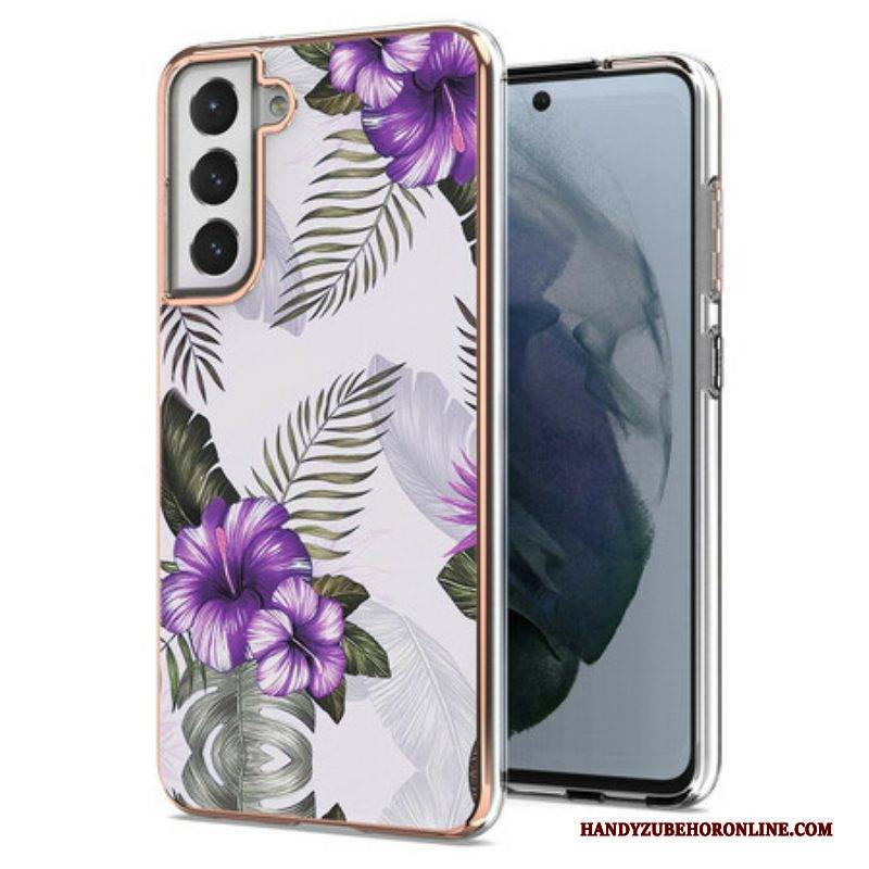 Hülle Für Samsung Galaxy S21 FE Violette Blumen